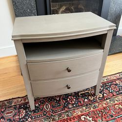Grey Corded End Table Cabinet 