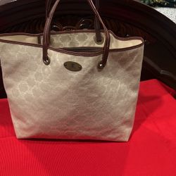 Authentic Celine Beige Monogram Macadam Shoulder Bag