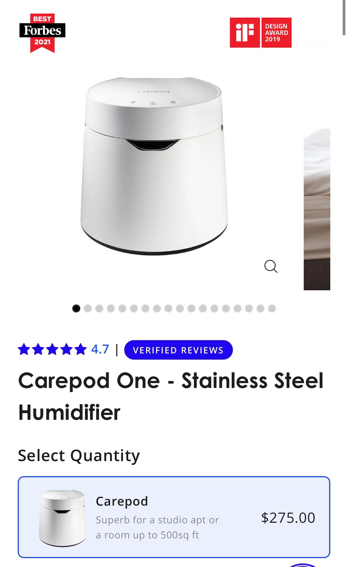Carepod One Stainless Steel Humidifier