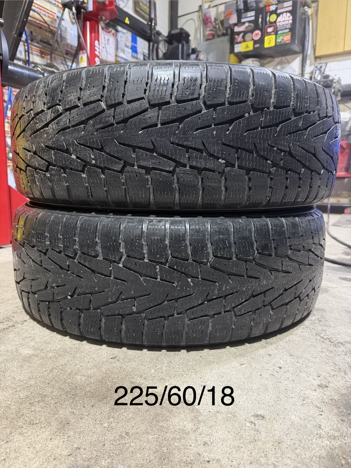 (2) - 225/60/18 Nokian Norman Snow Tires