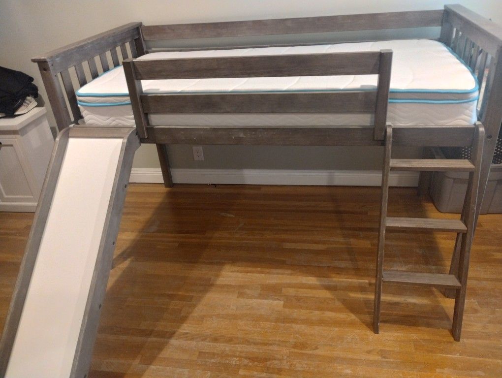 Clean Mattress Loft Bed For Toddler With Slide