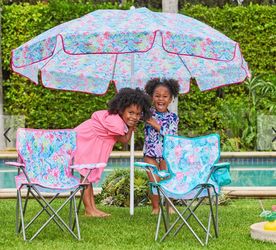 Brand New Lilly Pulitzer Chair Set With Lilly Umbrella