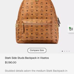 Mcm Gold Studded Backpack 