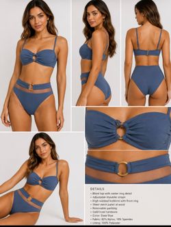High-waisted bikini in a fresh Blue tone