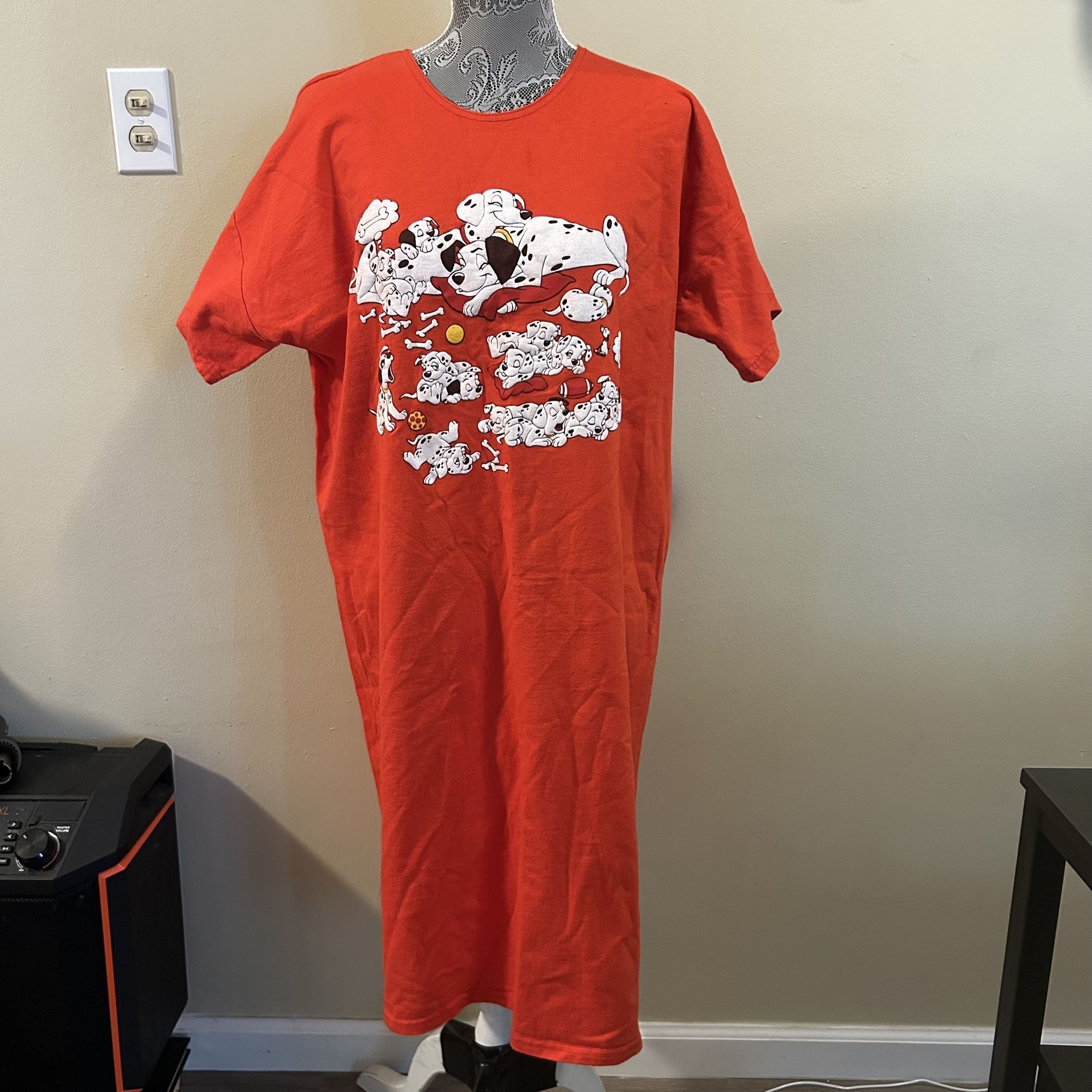 Disney’s 101 Dalmatians Women’s Sleepwear Nightgown Oversized Dress Tshirt One Size Vintage 