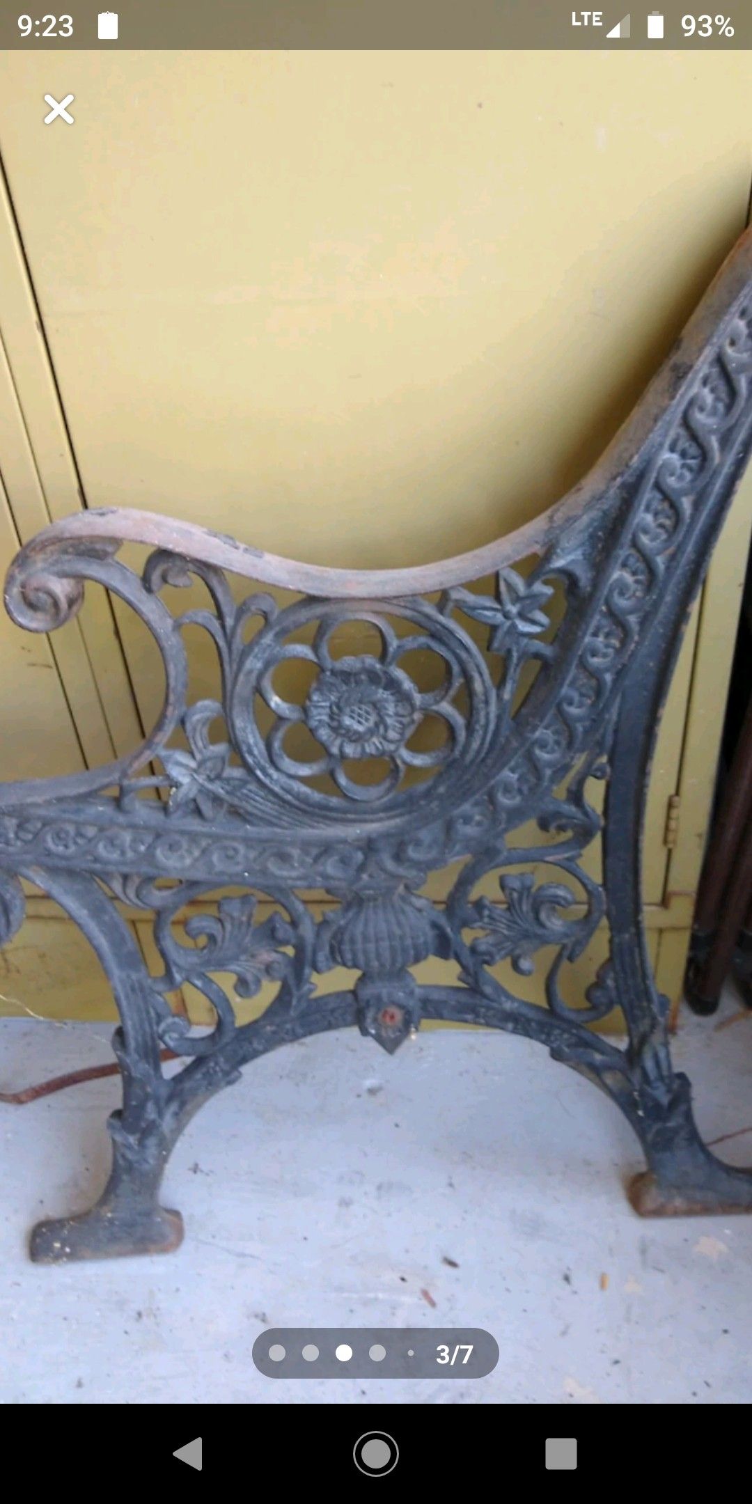 Wrought ironed bench ends