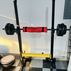 Workout Squat Rack Stand & Weights 