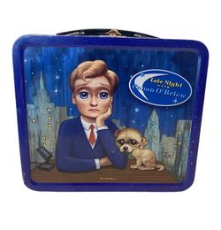 Vintage 2004’ Conan O'Brien Blue Tin Collector Lunchbox