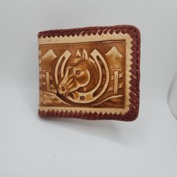 Western Tooled Leather Bi-fold Wallet  
