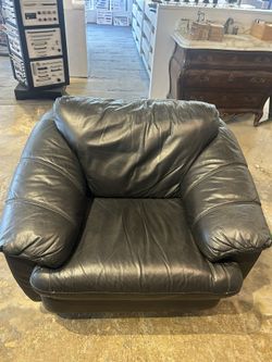 Italian Leather Black Sofa