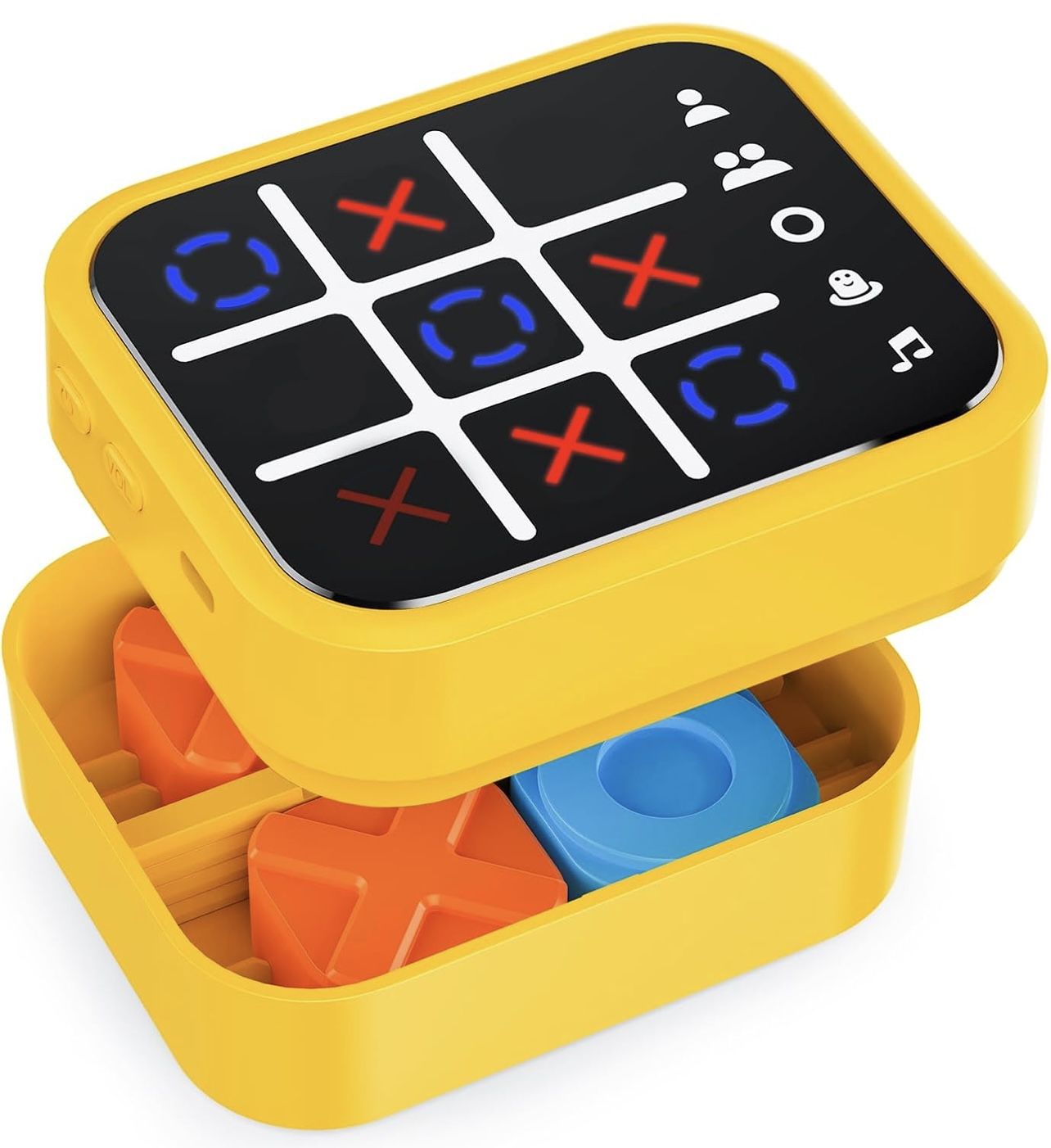 Rechargeable Tic Tac Toe Game Box with 5 Fun Brain Memory Games, Electronic Touchscreen Handheld Game, Portable Digital Puzzle Board Travel Toy, Gifts