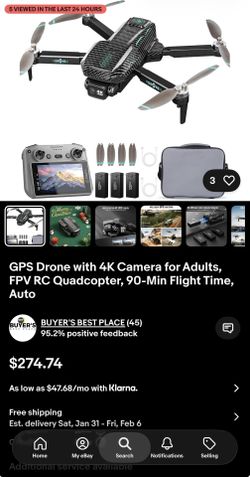 GPS Drone with 4K Camera for Adults, FPV RC Quadcopter, 90-Min Flight Time,