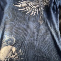 Blue Affliction Style Thermal Long sleeve Y2K Skater