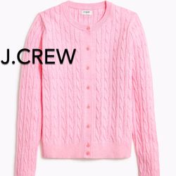 (NEW) (2 SIZES AVAILABLE) WOMEN’S J.CREW FACTORY CABLE CARDIGAN - SIZES: MEDIUM AND LARGE (MSRP: $98 EACH) 