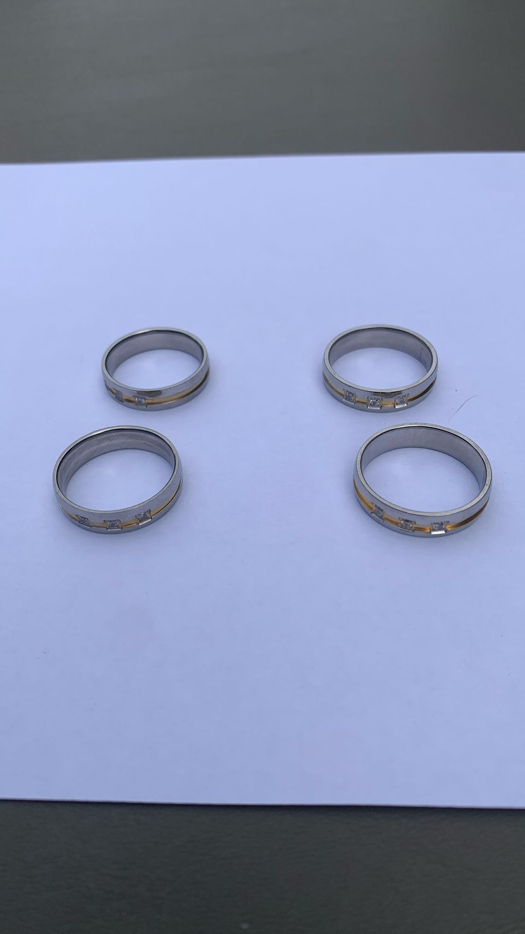 Vintage Men’s Stainless Steel And Gold Colored Rings (4)