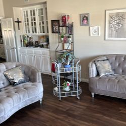 Sofa ,loveseat, Ceiling Fan And Cart 