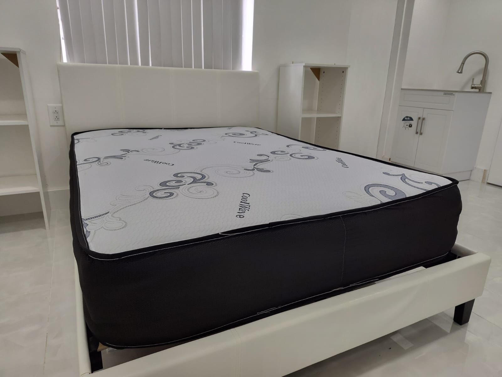 Bed Frame White Full Size New (Mattress Sale For Separate )