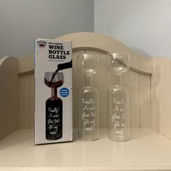 Wine Bottle Glasses Set Of Two 🍷🍷