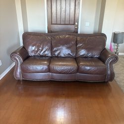 Italian Leather Couch – Great Condition – Moving Sale