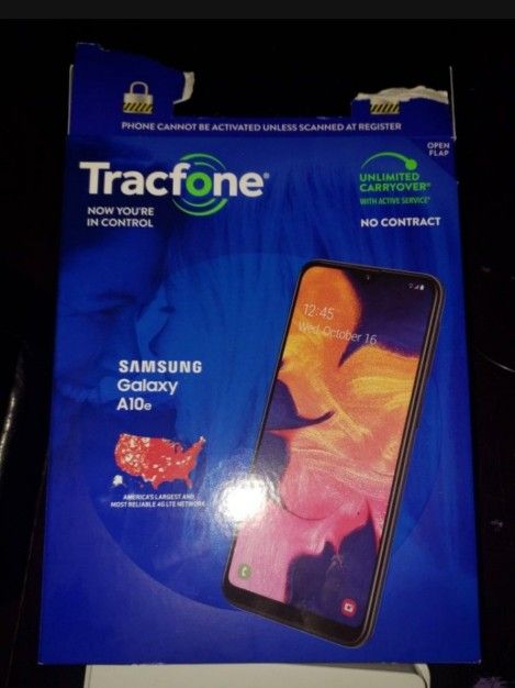 Samsung A10e New With Box And Charger. Tracfone Safelink