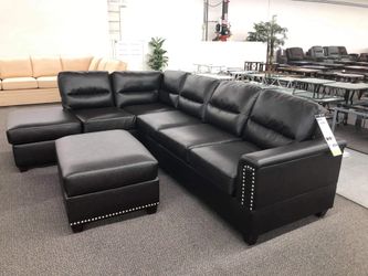 Sectional sofa set with ottoman