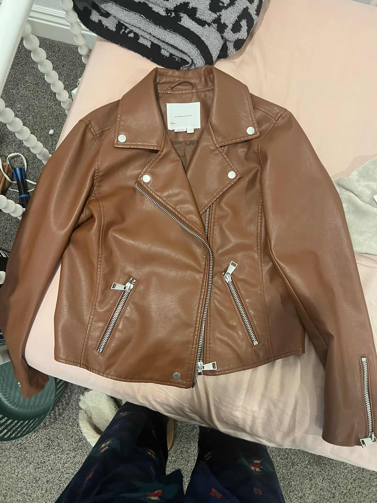Anthropologie Tan Vegan Leather Jacket