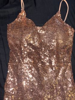 Women’s Rose Gold Sequins Mini Dress Size S