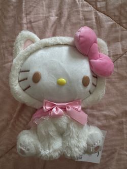 white hello kitty pink bow
