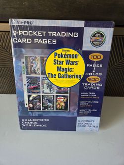 New Ultra Pro 9 pocket trading card pages 100 pack