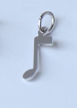 Vintage Silver Eighth Note Music Theme Bracelet Charm