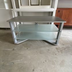 Glass TV Stand With Shelves