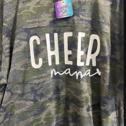 Cheer Mama Camo Shirt New ! Sz Large 