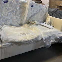 2 Seater 52" Loveseat Sofa, Small Sofa Couch Settee Home Office ,Beige(52”x26”x24”)