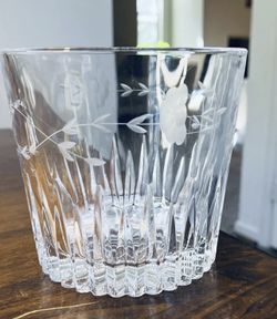 Vintage Heavy PRINCESS HOUSE 1980's Crystal Ice Bucket Heritage Etched Pattern.