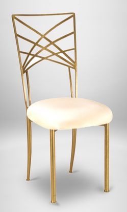 Elegant Gold Dining/Event Chairs with White Cushioned Seats