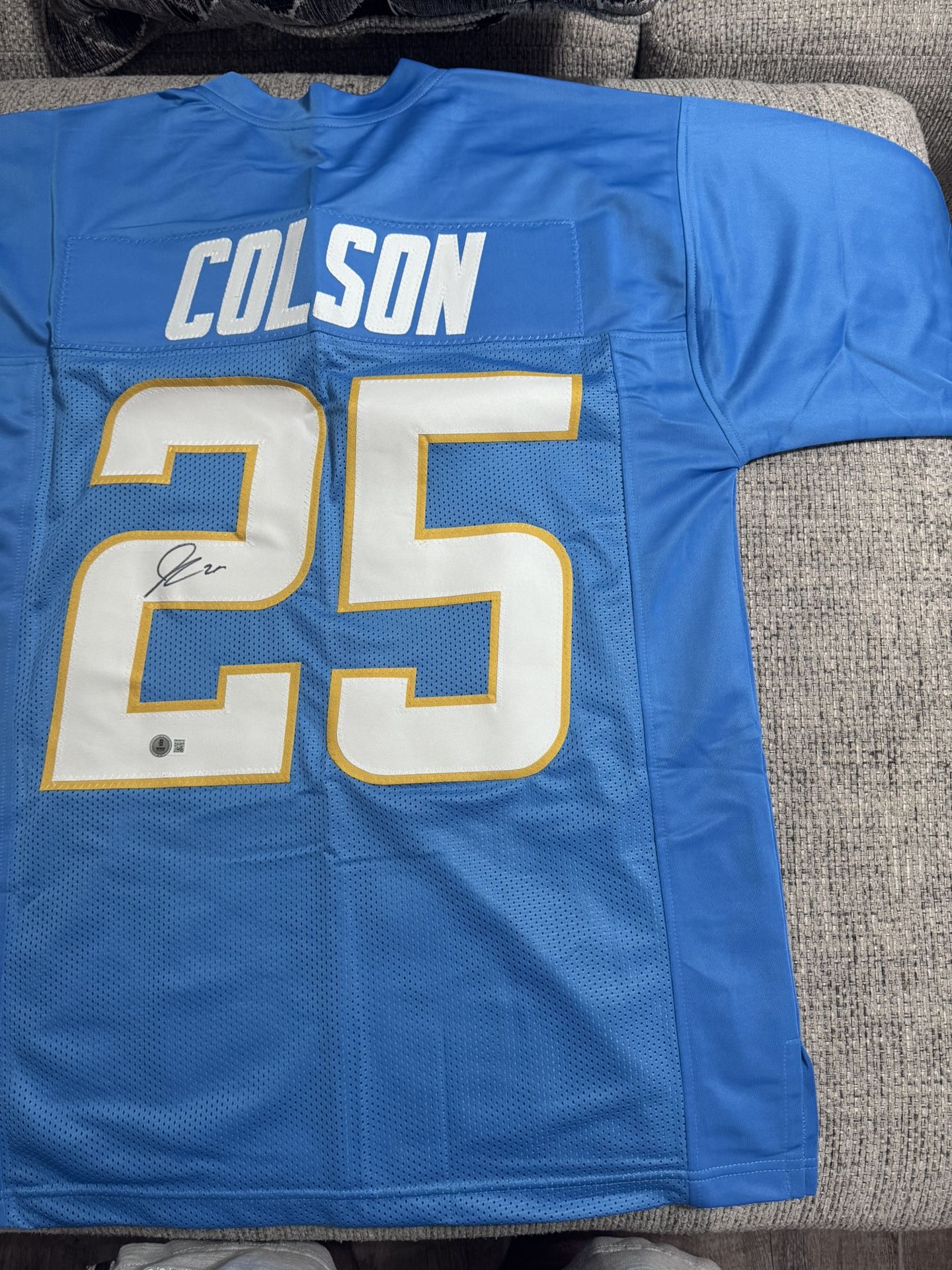 Junior Colson Signed Autograph Custom Jersey - Beckett Coa - LA Chargers