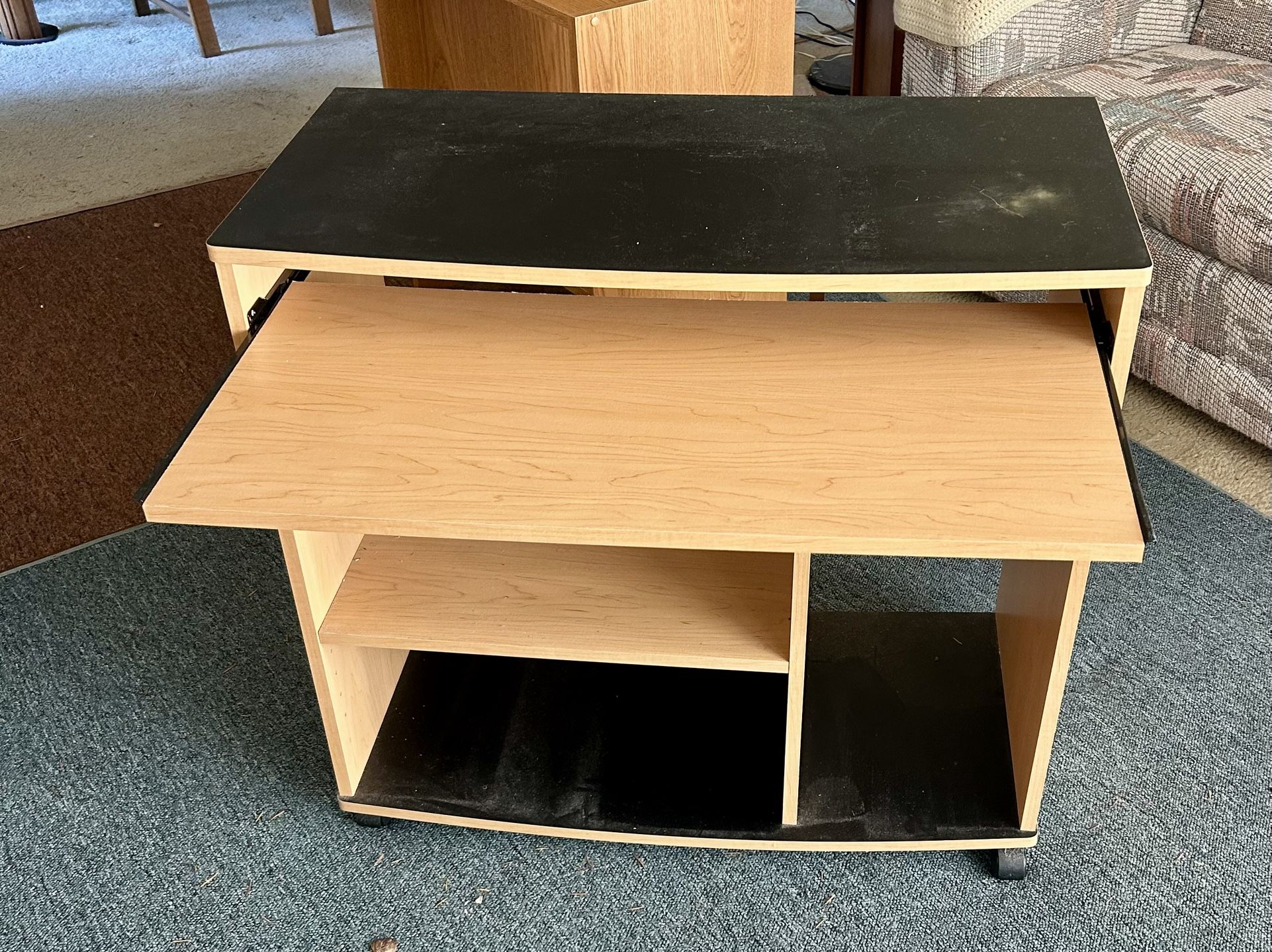 Desk With Slide Out Shelf