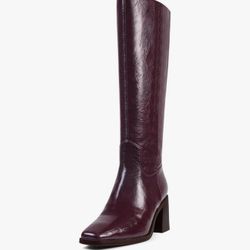 Size 6.5 burgundy, Black Hill side, zipper knee-high boots