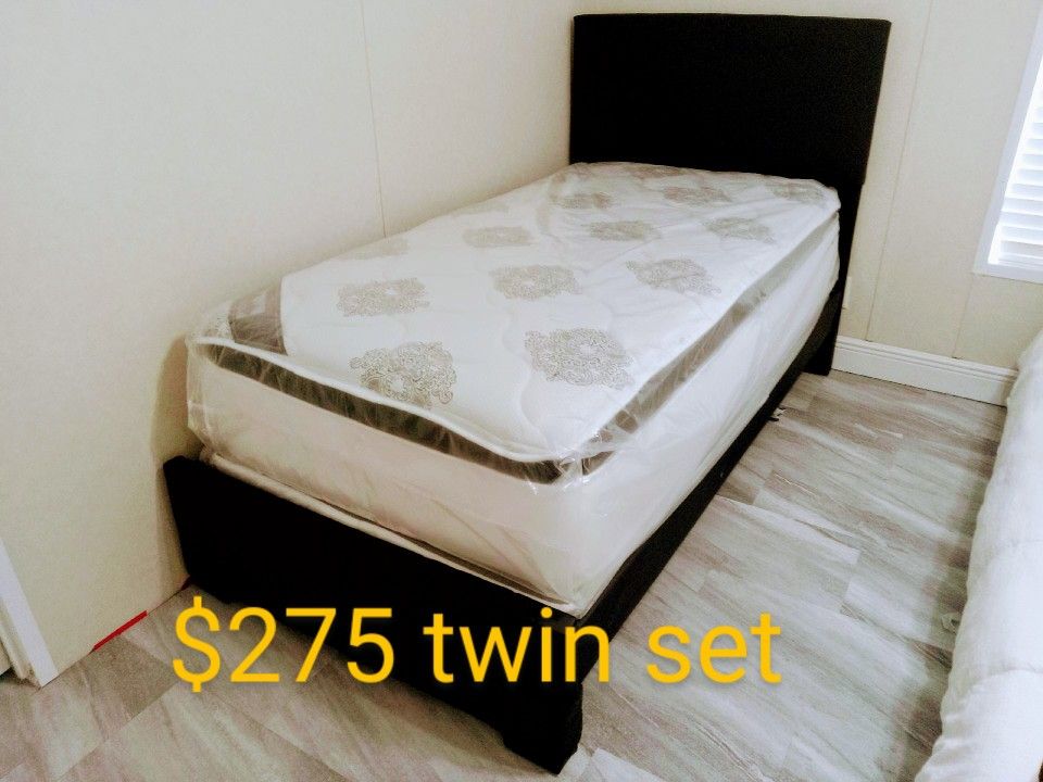 $275 Twin Bed With Mattress And Boxspring Brand New Free Delivery 