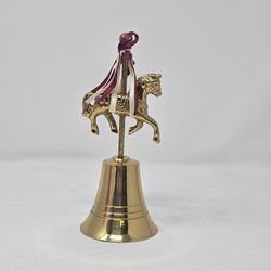 Vintage Avon Gift Collection Carousel Horse Brass Bell 5.5 Inch Original Box