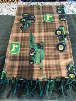 Handcrafted fleece blanket 3’ x 5’ John Deere