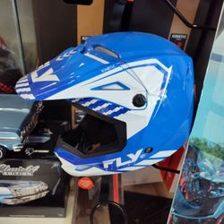 Fly racing motocross off-road helmet Yamaha blue available in different sizes July special deal $99