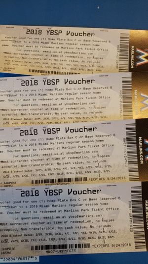 New And Used Tickets For In Wellington Fl Offerup 4 Marlins Ticket Vouchers Box Seats Vs Braves Nationals Bluejays Phillies For