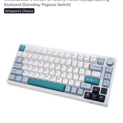 GK GAMAKAY TK75 V2 75% Silent Mechanical Keyboard with TFT Screen, Hot Swap RGB Bluetooth 5.0/2.4GHz Wireless/USB-C Wired PBT Cherry Profile Keycaps G