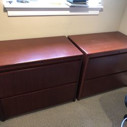 (2) Solid Wood Storage Cabinets
