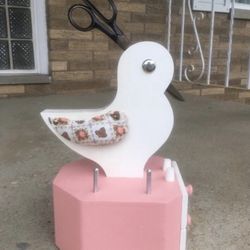 Vintage - Handmade Wooden Sewing Duck!