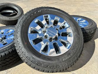 20" GMC 2500HD 3500 HD OEM CHROME DENALI ORIGINAL WHEELS RIMS BRIDGESTONE 95%