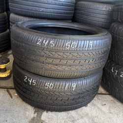 245/50r19 Two Bridgestone Tires In Great Shape