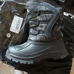 Unisex-Child Snow Boots Winter Waterproof Slip Resistant Cold weather Shoes Little Kid