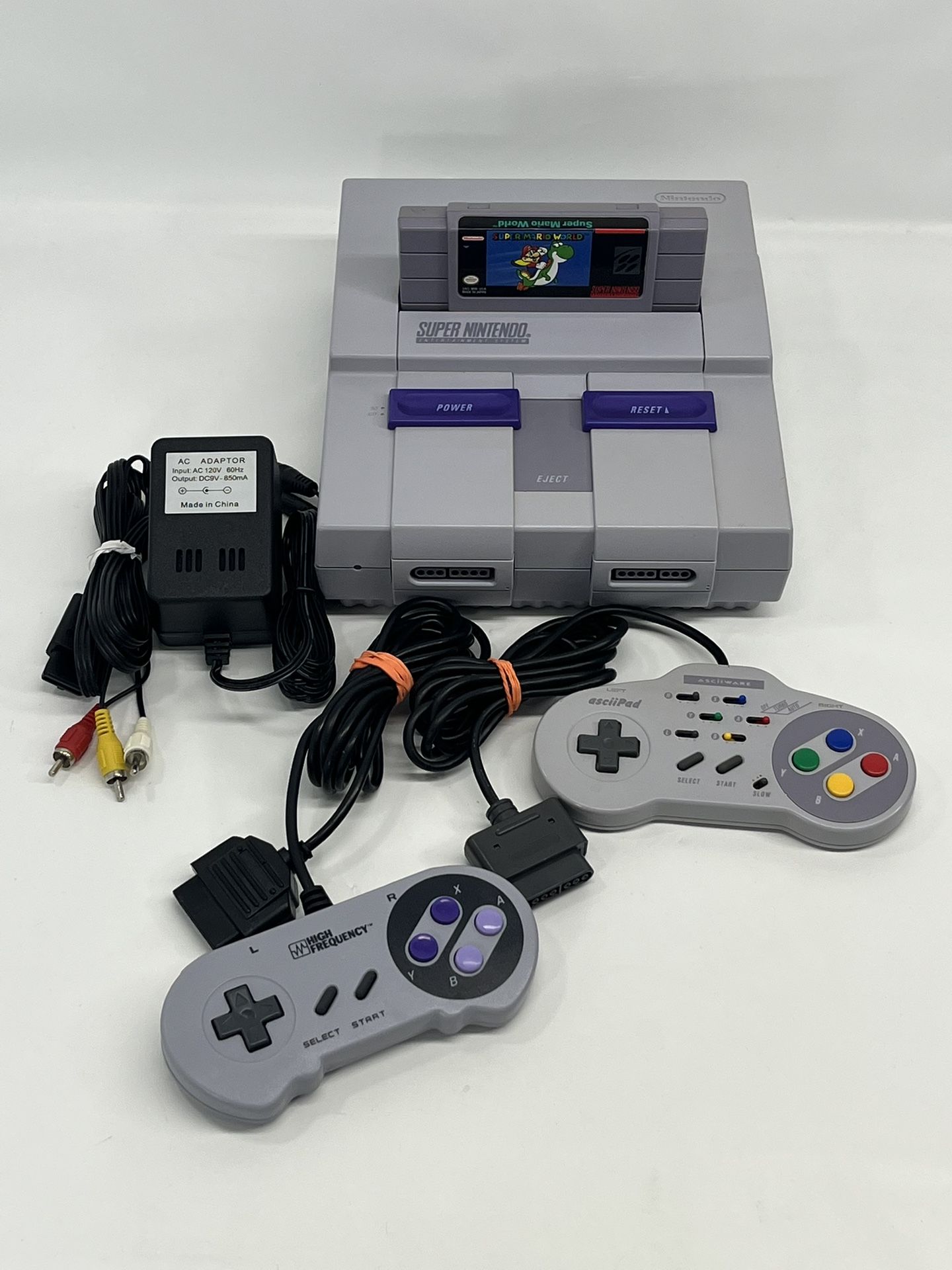 SNES Super Nintendo Console Bundle With Mario Game Original